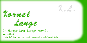 kornel lange business card